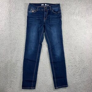 Fil Jeans Juniors 9 Skinny Mid Rise Dark Wash Denim Pants Preppy Casual School‎